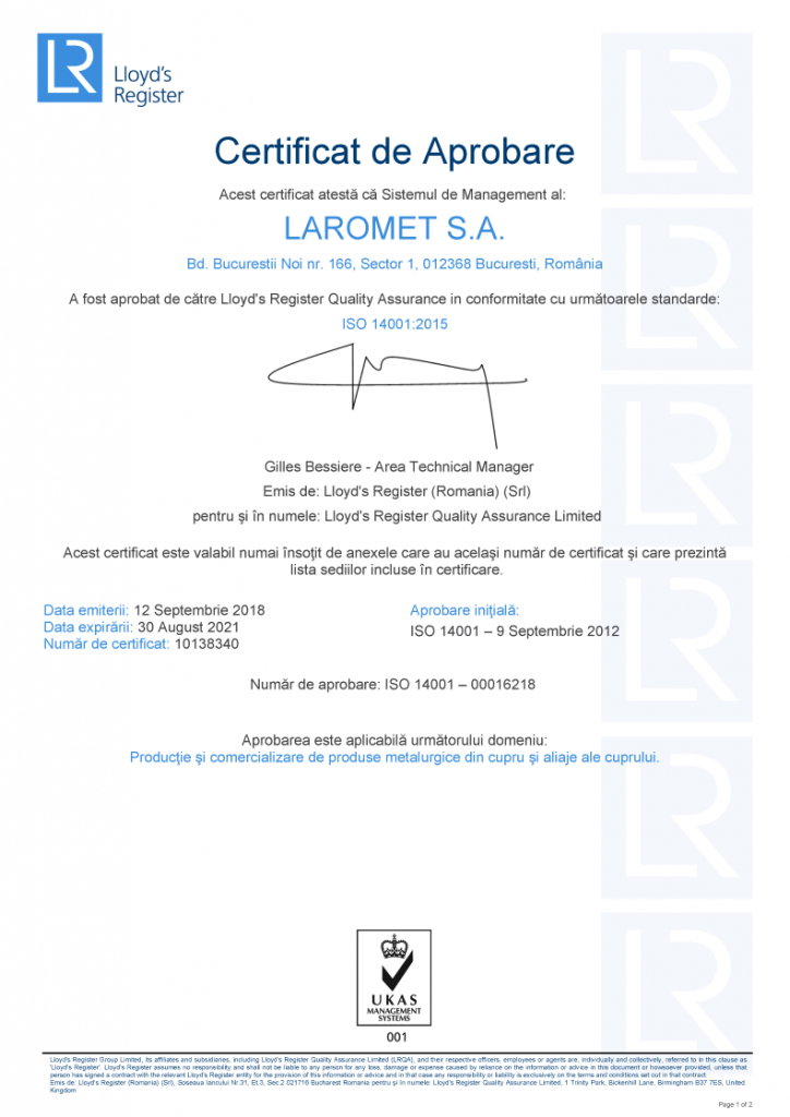 certificat-ISO14001-laromet-724x1024